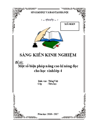 Báo cáo biện pháp Một số biện pháp nâng cao kĩ năng đọc cho học sinh Lớp 4