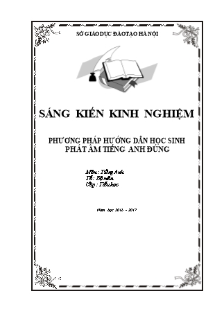 Báo cáo biện pháp Phương pháp hướng dẫn học sinh phát âm tiếng Anh đúng