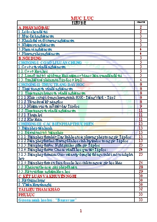 Biện pháp Rèn kĩ năng đọc cho học sinh lớp 1 qua phân môn Tập đọc